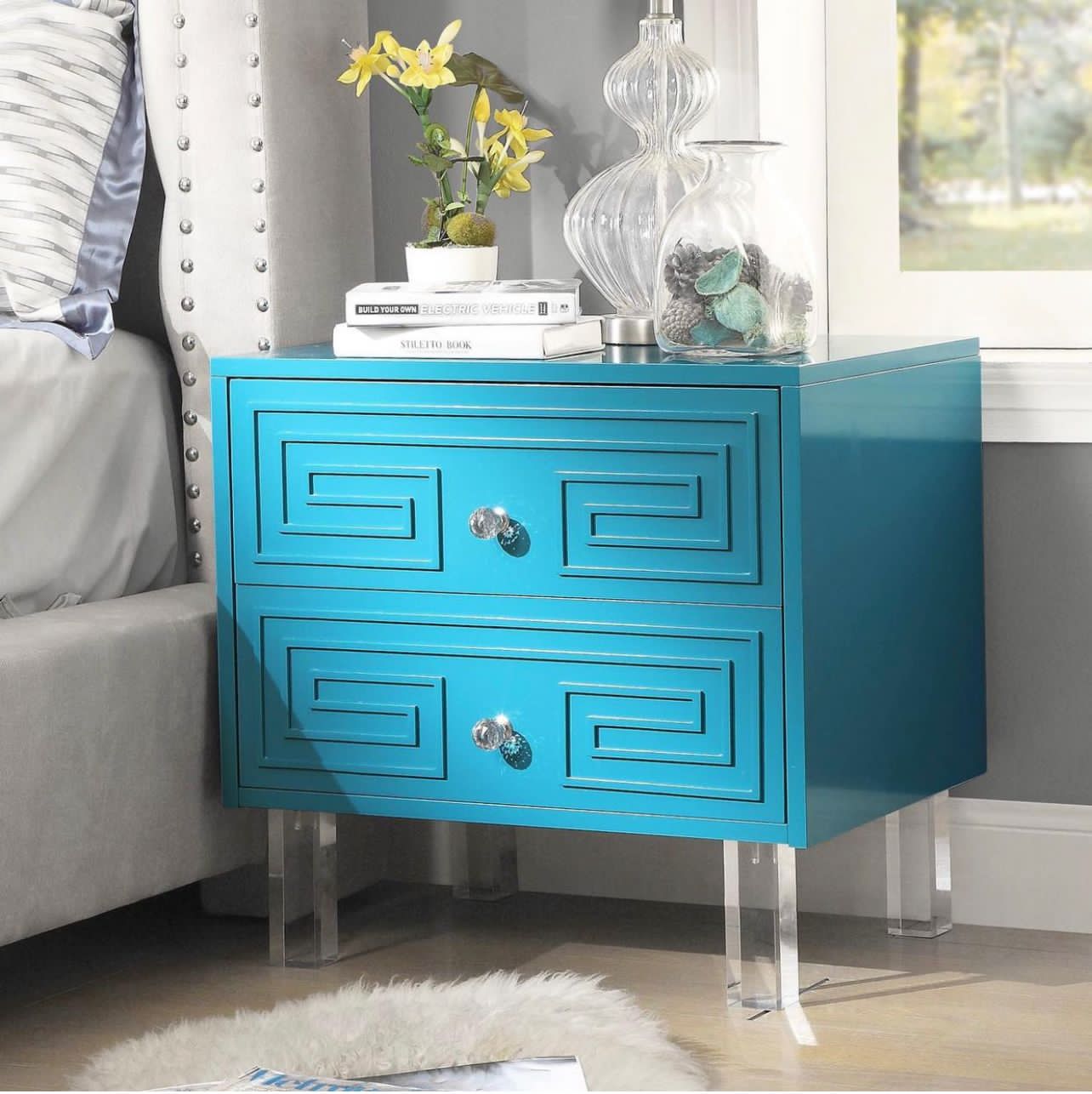 Greek Key Nightstand