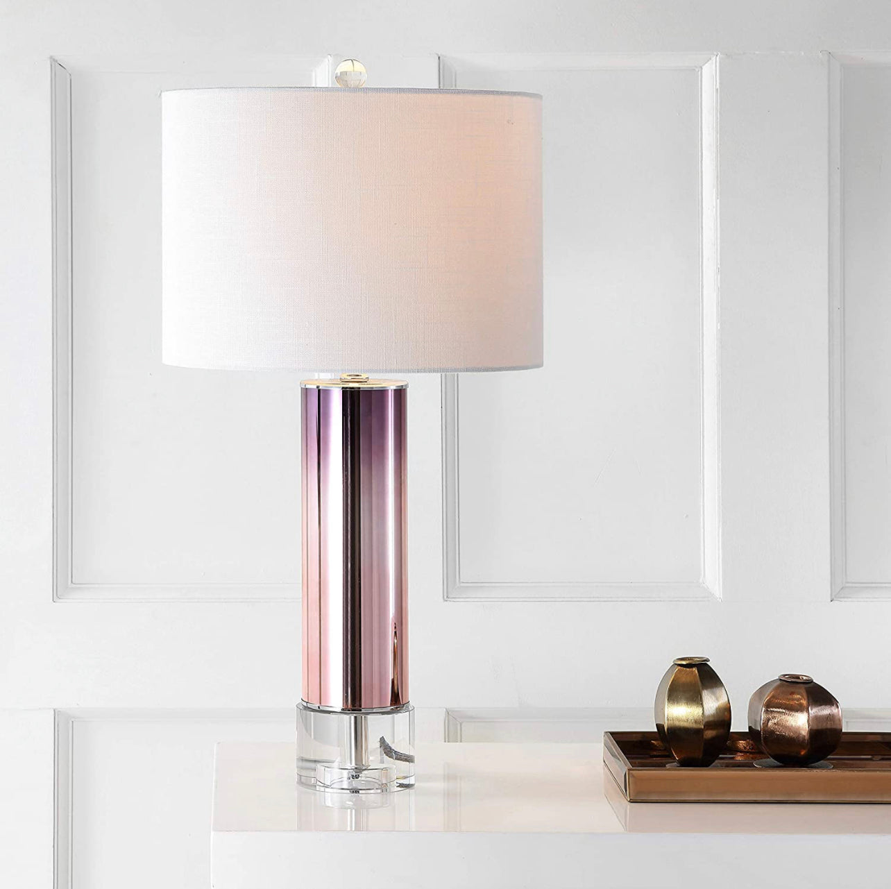 Pink Metallic Table Lamp