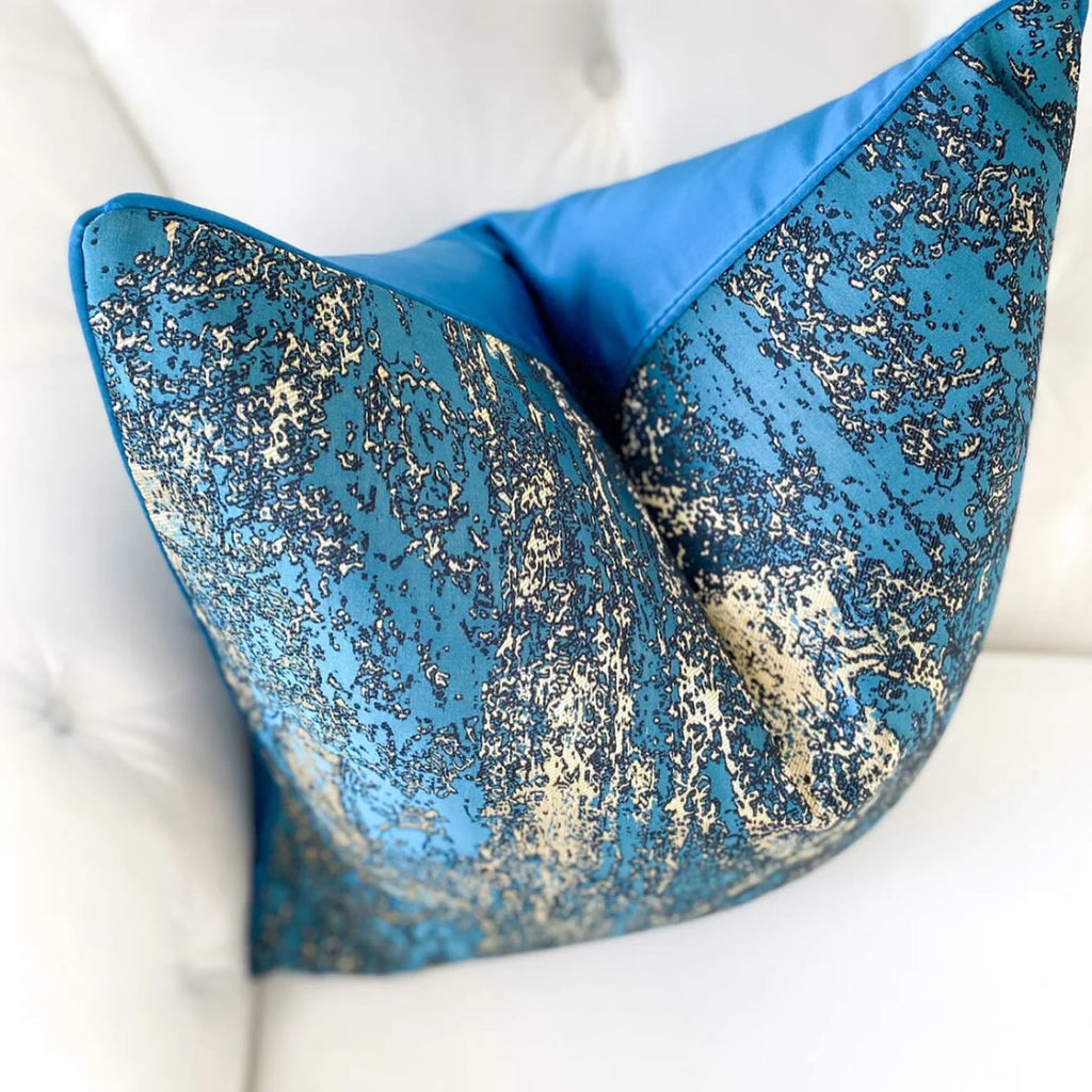 Gold and Teal Pillow Case