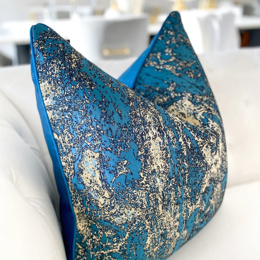 Gold and Teal Pillow Case